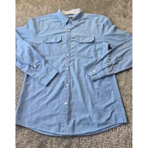 BKE Tailor Fit Light Blue Button-Up Shirt Mens Medium Casual Cotton Blend